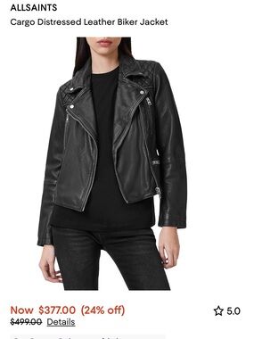 ALLSAINTS Cargo Distressed Leather Biker Jacket